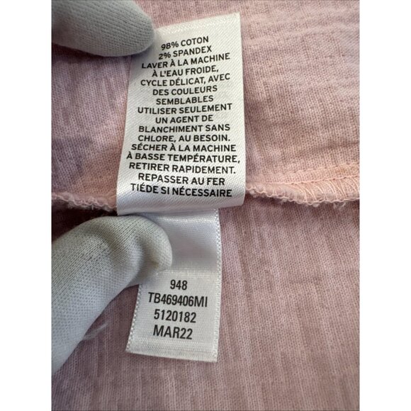 Treasure & Bond Pink Puff Sleeve Cotton-Blend Square Neck Blouse M - Picture 7 of 11